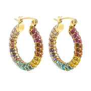 RAINBOW CRYSTAL HOOP EARRING: AURORA GOLD