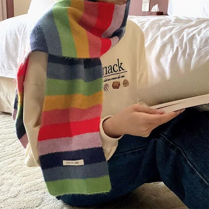 RAINBOW STRIPED SCARF INDIE KID SCARF