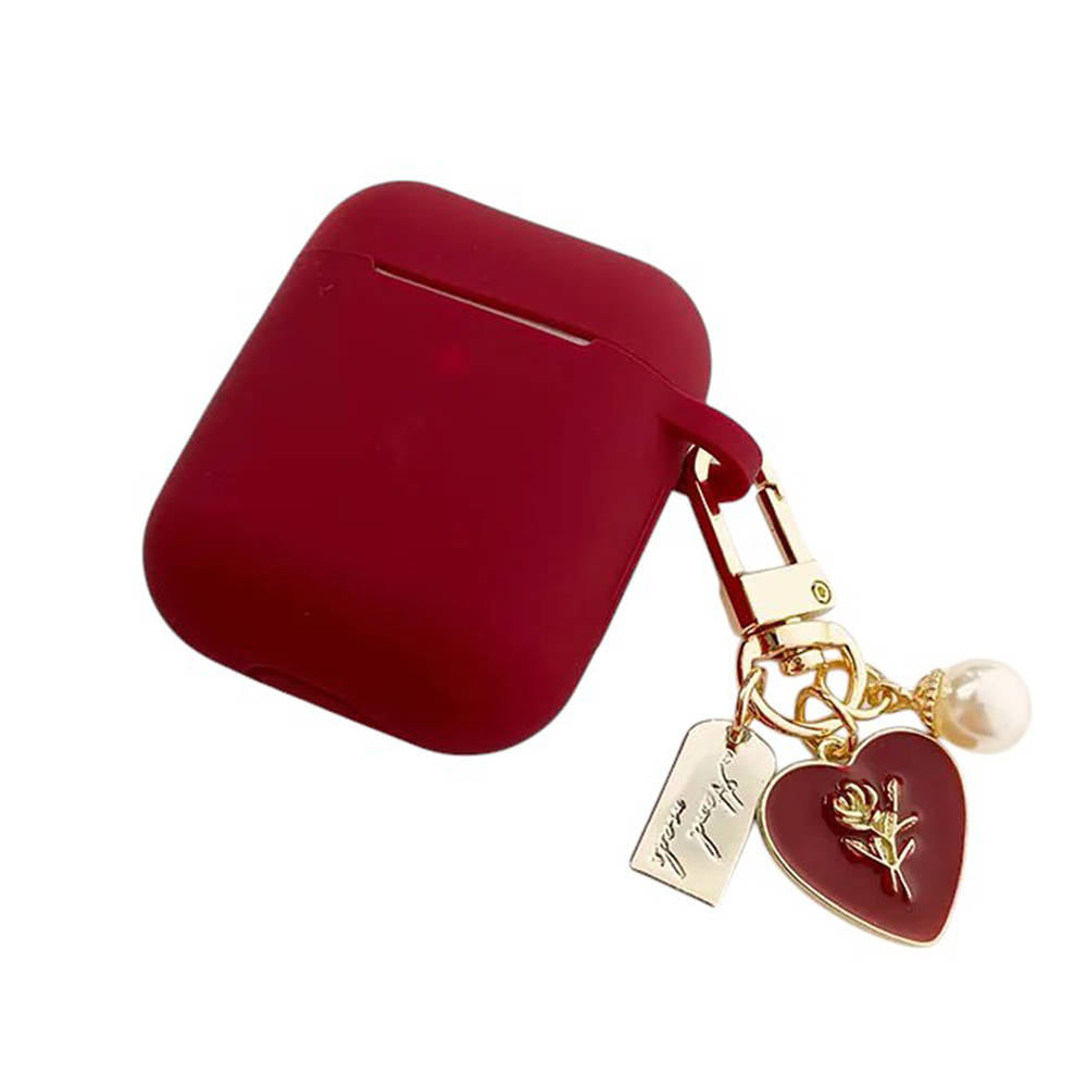 RED AIRPOD CASE WITH GOLD CHARMS FLIRTY BABY AIRPODS