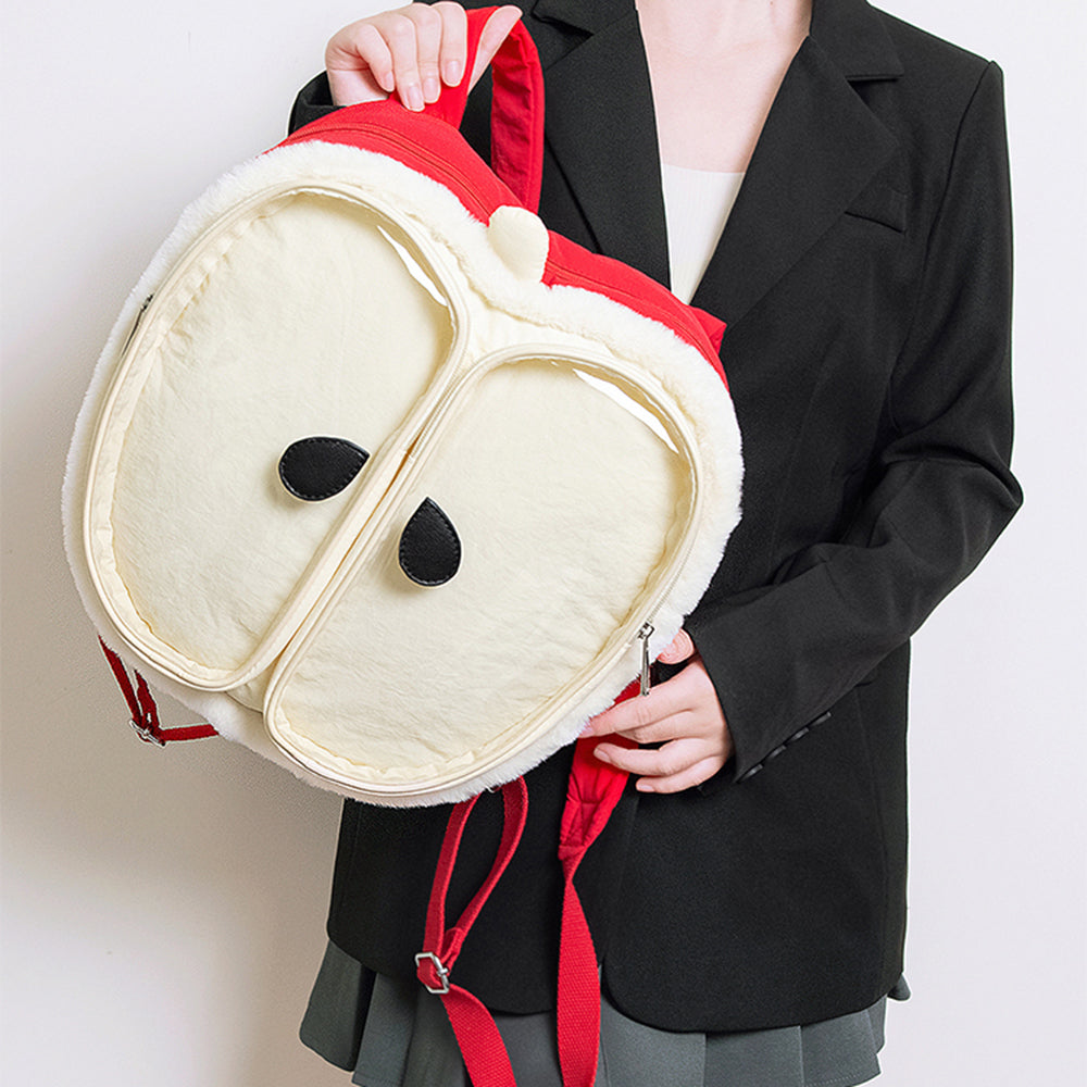RED APPLE-SHAPED BACKPACK FOR KIDS AND CASUAL