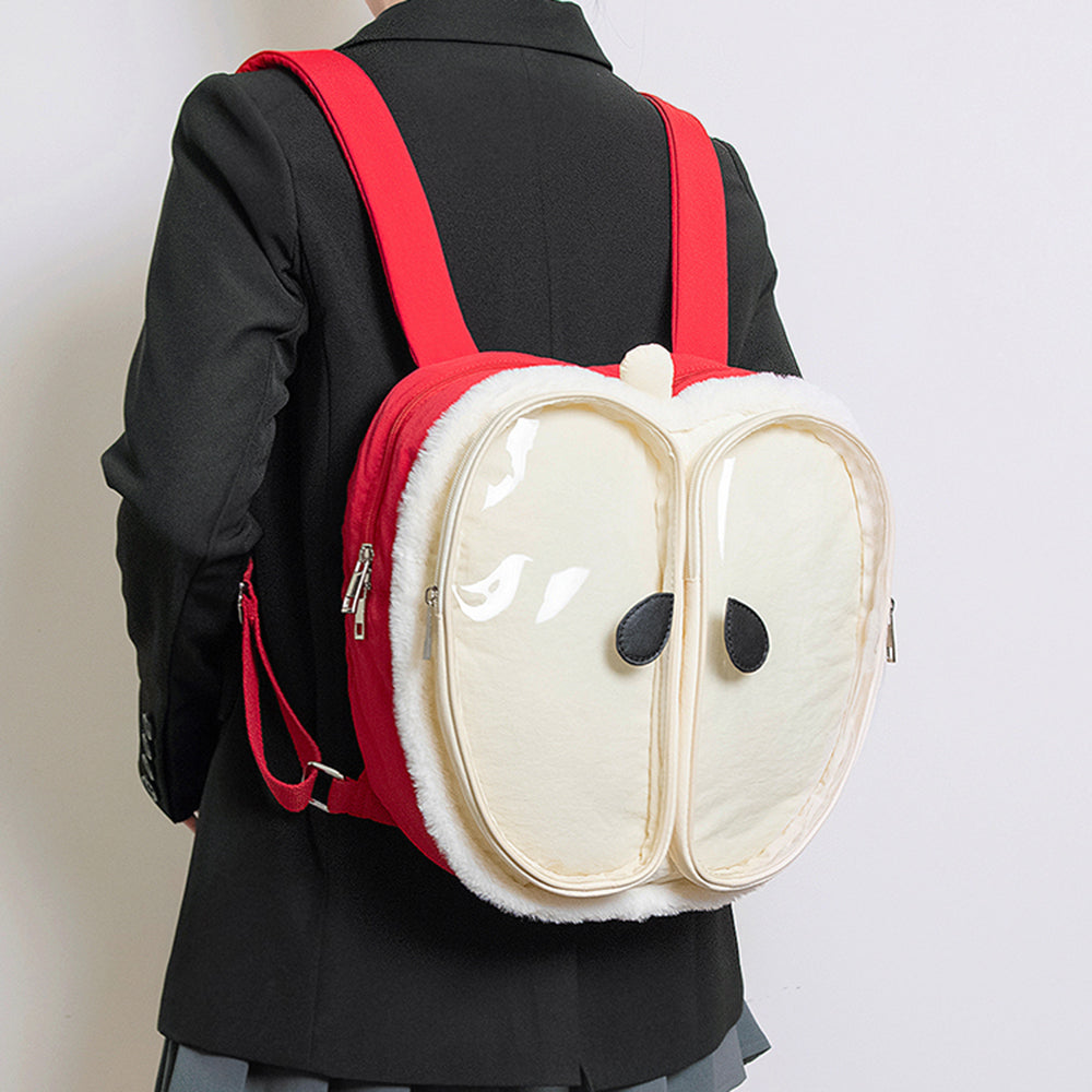 RED APPLE-SHAPED BACKPACK FOR KIDS AND CASUAL
