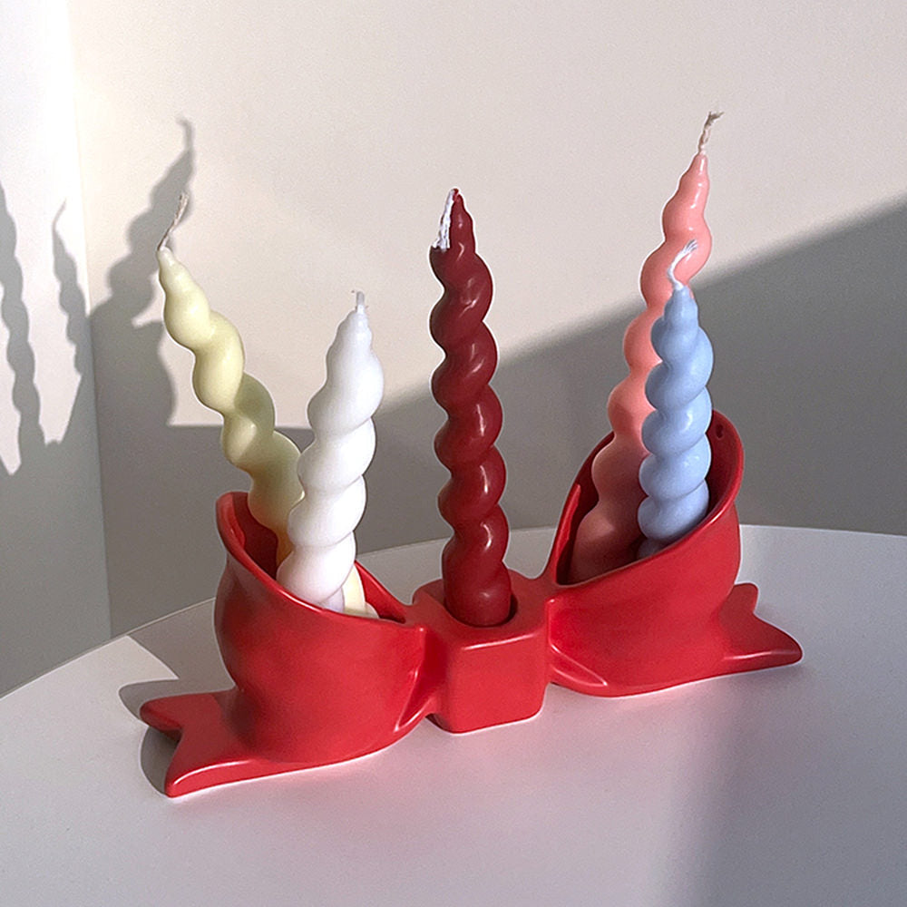 RED BOW CANDLE HOLDER FOR LIVING SPACE