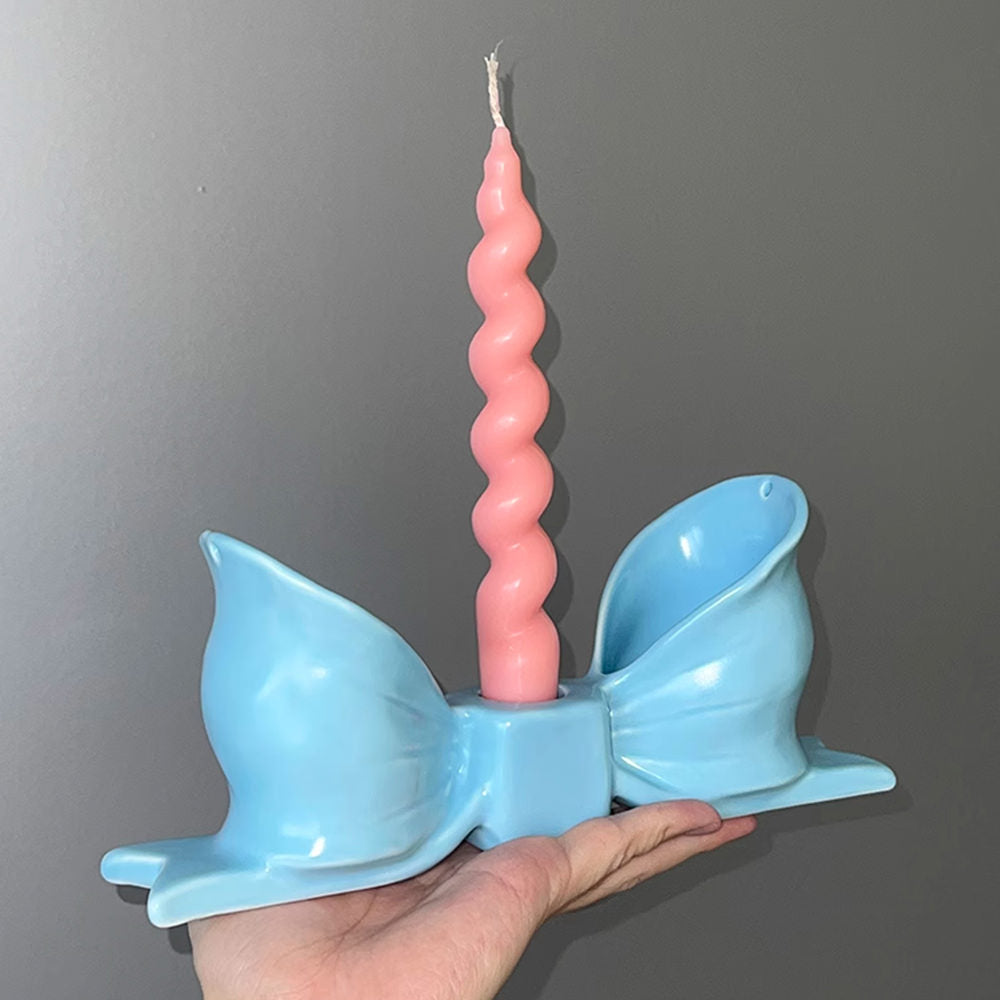 RED BOW CANDLE HOLDER FOR LIVING SPACE