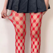 RED DIAMOND BOLD GRID MESH TIGHTS