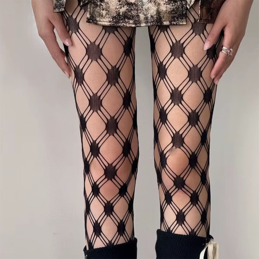 RED DIAMOND BOLD GRID MESH TIGHTS