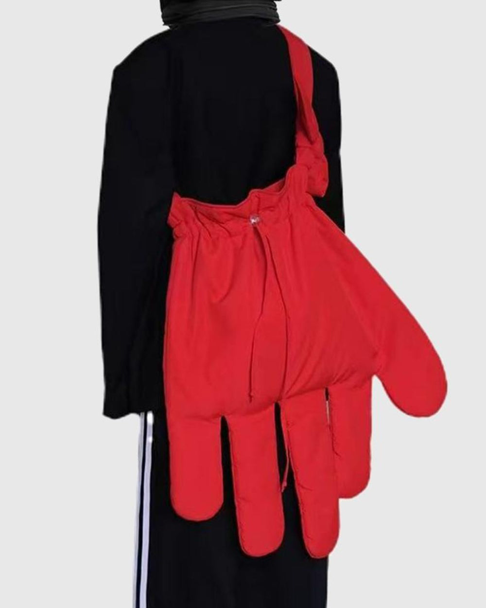 RED HAND BAG GLOVE SILHOUETTE STATEMENT BAG