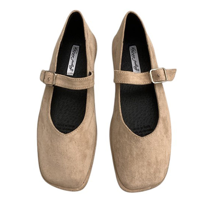 RED MARY JANE FLATS: VINTAGE JANE FLATS PAIR