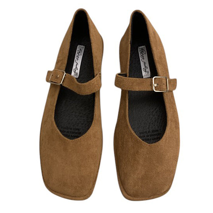 RED MARY JANE FLATS: VINTAGE JANE FLATS PAIR