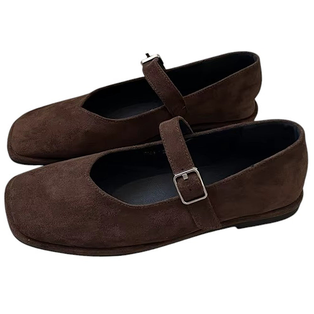 RED MARY JANE FLATS: VINTAGE JANE FLATS PAIR