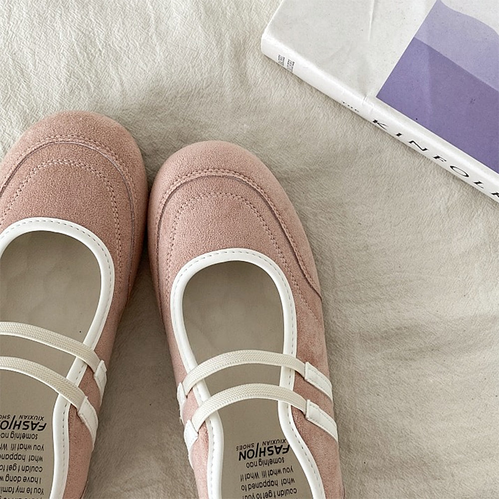RED MARY JANE SHOES FOR WOMEN - CLASSIC BALLET FLATS