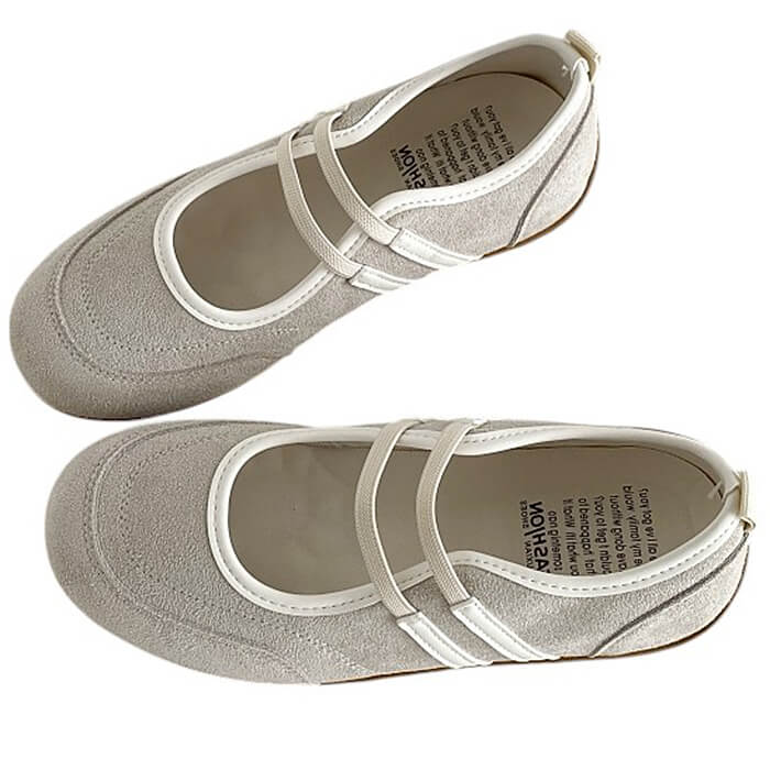 RED MARY JANE SHOES FOR WOMEN - CLASSIC BALLET FLATS