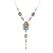 Regalia Blue Abalone Golden Y Necklace