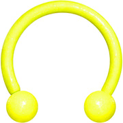 16G 3/8 Yellow Glow in the Dark Horseshoe Circular Barbell