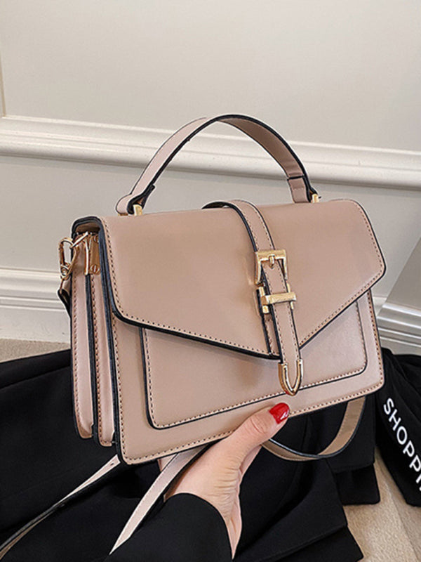 Retro shoulder handbag all-match crossbody small square bag - Khaki / F