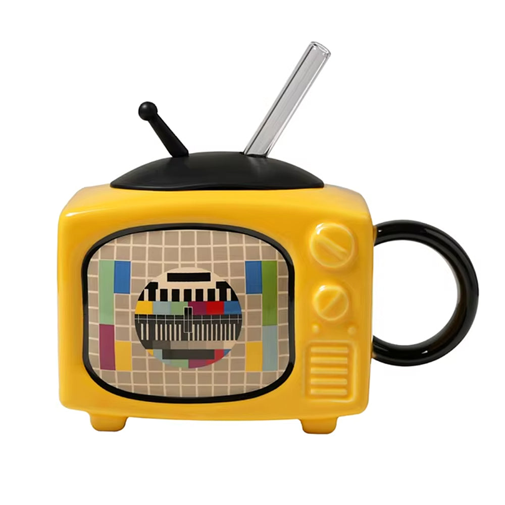 RETRO TELEVISION CERAMIC MUG: VINTAGE TV CERAMIC MUG WITH NOSTALGIC DESIGN