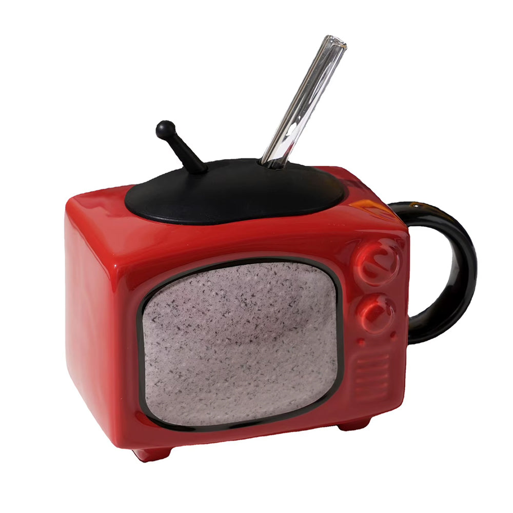 RETRO TELEVISION CERAMIC MUG: VINTAGE TV CERAMIC MUG WITH NOSTALGIC DESIGN