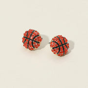 Rhinestone Basketball Stud Earrings