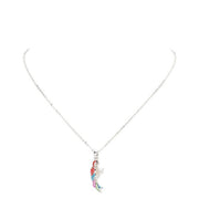 Rhinestone Embellished Parrot Pendant Charm Necklace