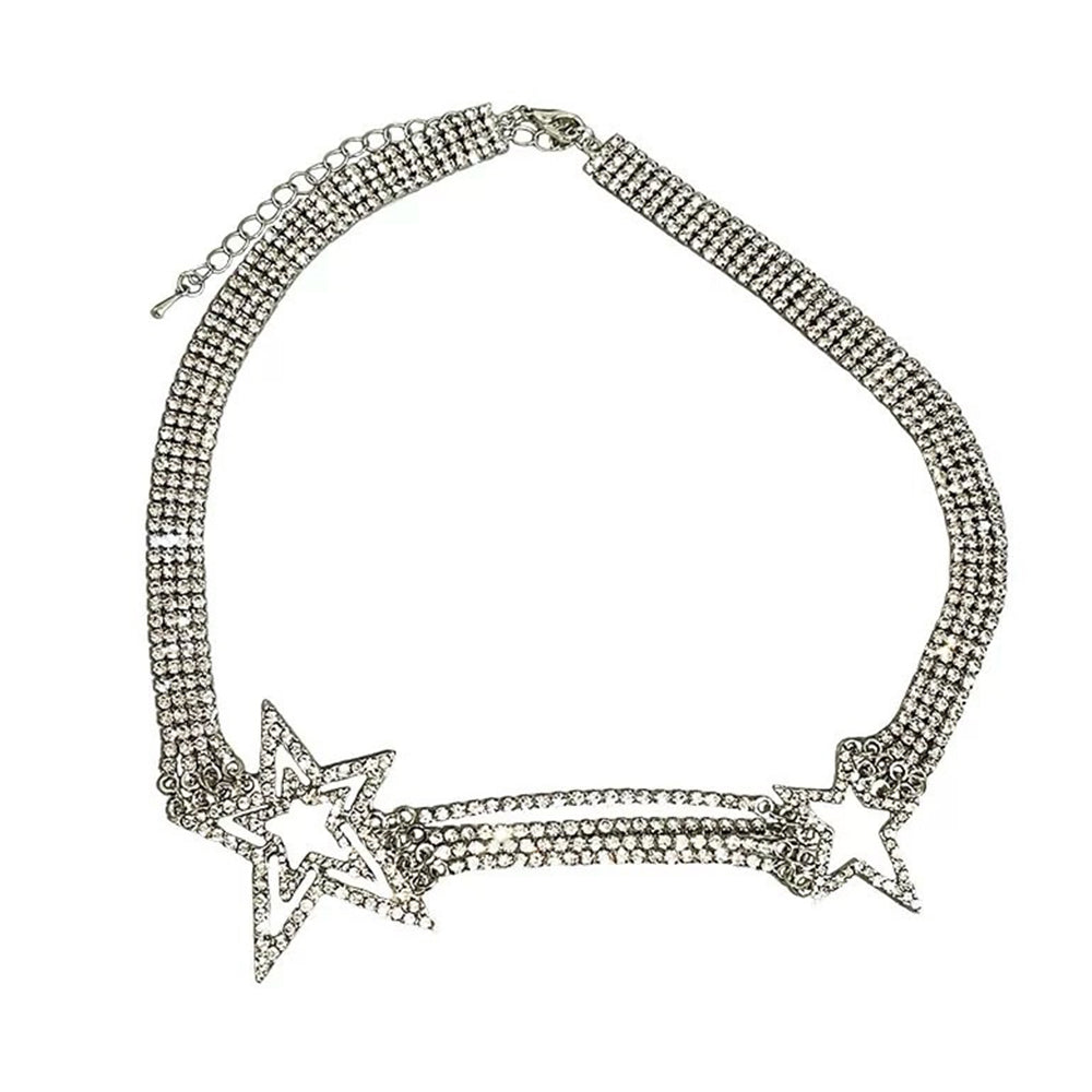RHINESTONE STAR CHOKER Y2K STARDUST NECKLACE
