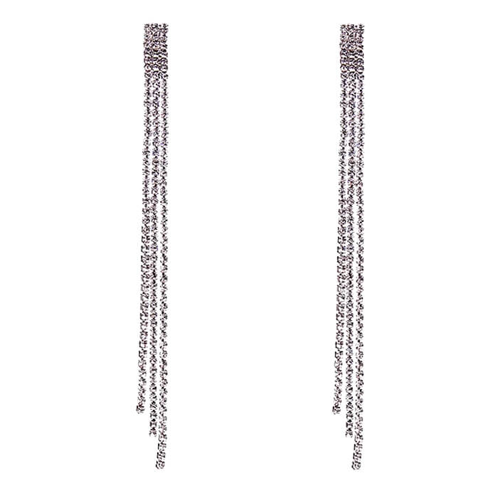 RHINESTONE TASSEL EARRINGS BILLION DOLLARS DANGLE DROP EARRINGS