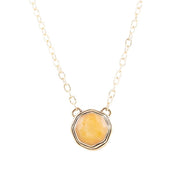 River Rocks Yellow Quartz and Golden Bronze Necklace