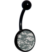Digital Camo Print Black Belly Ring