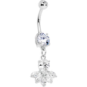 Clear Gem Brilliant Bunch Dangle Belly Ring