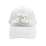 Rose All Day Embroidered High Ponytail C.C Ball Cap