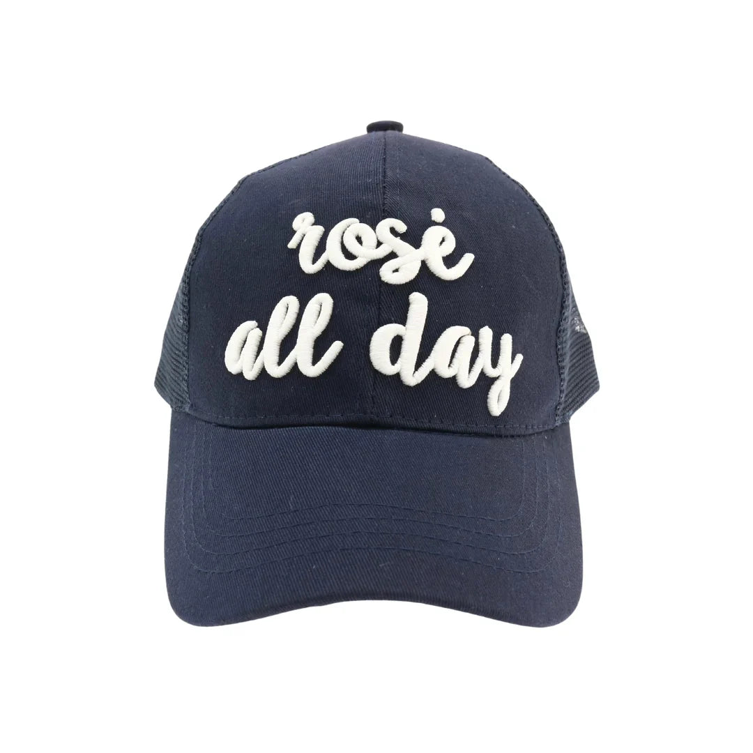 Rose All Day Embroidered High Ponytail C.C Ball Cap