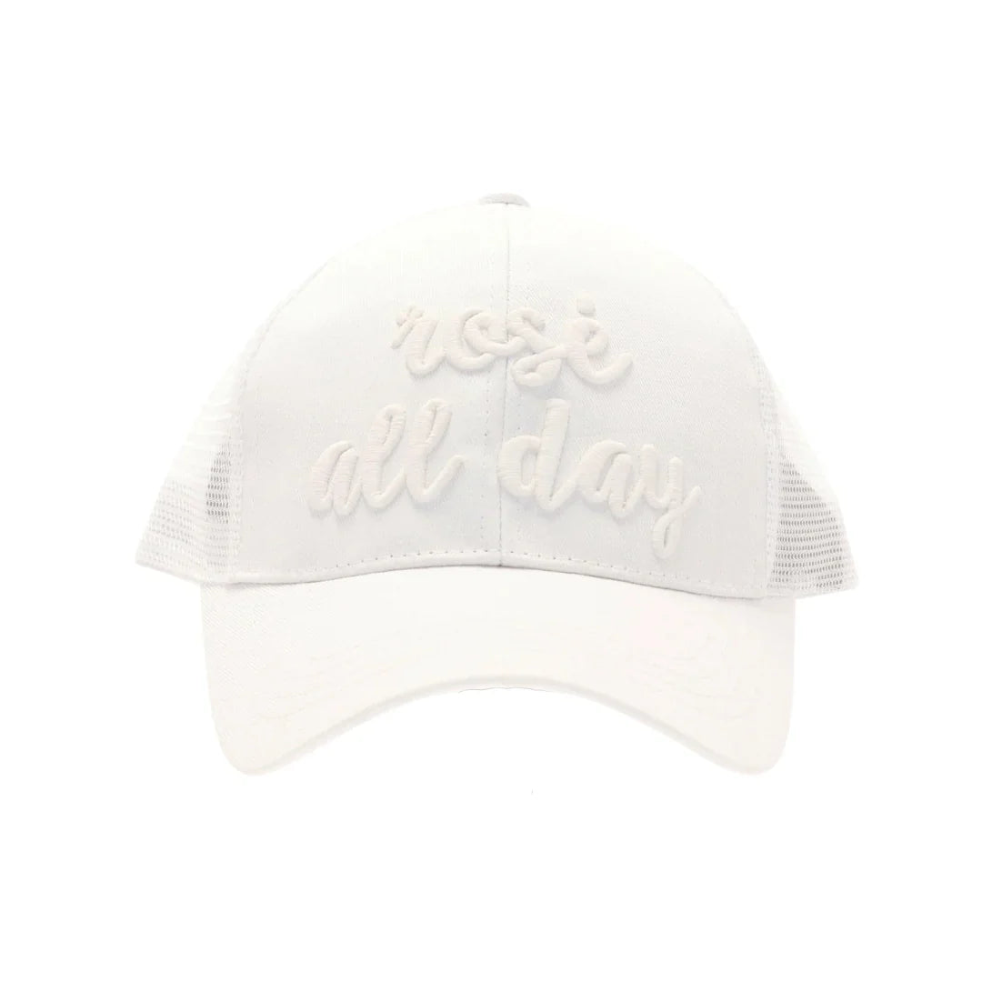 Rose All Day Embroidered High Ponytail C.C Ball Cap