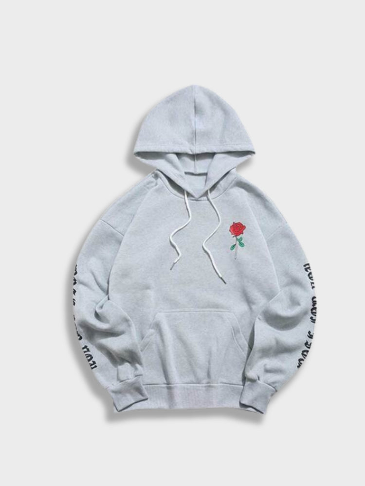 ROSE RELAX SET BLACK HOODIE AND SWEATPANTS 2 PIECE RELAX SET