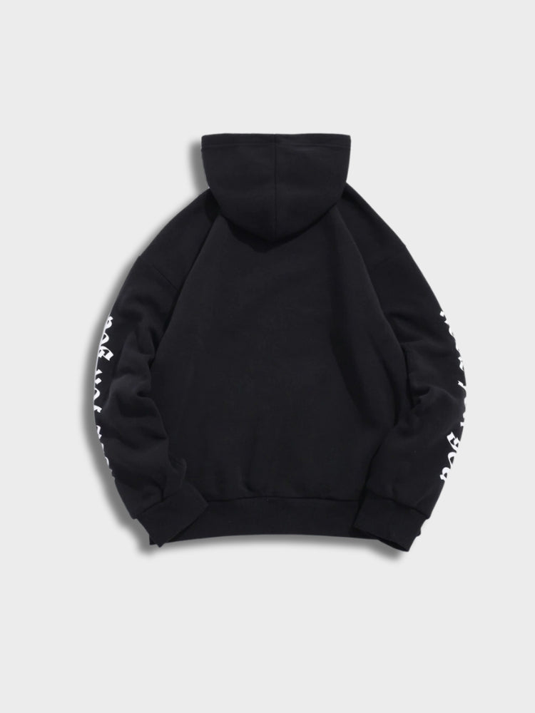 ROSE RELAX SET BLACK HOODIE AND SWEATPANTS 2 PIECE RELAX SET