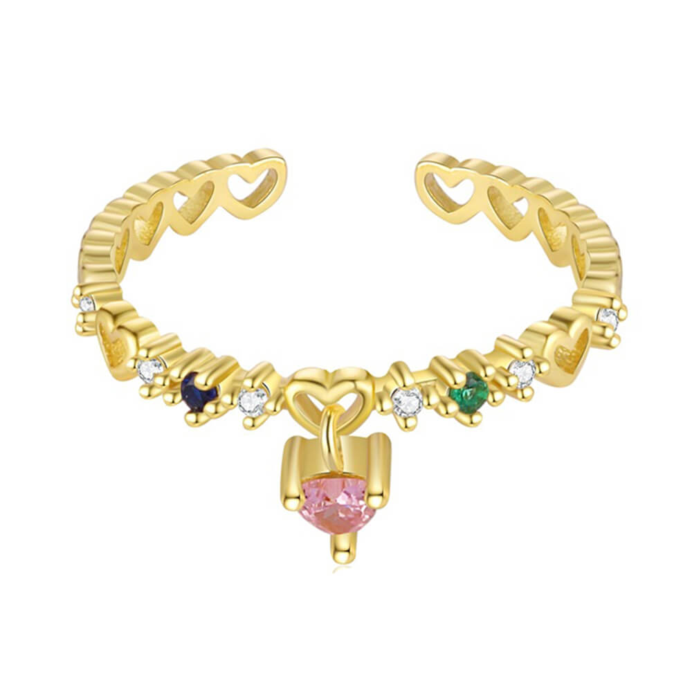 ROYAL ELEGANCE RING GOLD HEART CRYSTAL RING