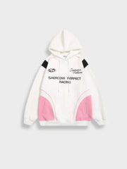 SAEROW RACING HOODIE WITH PINK AND BLACK ACCENTS