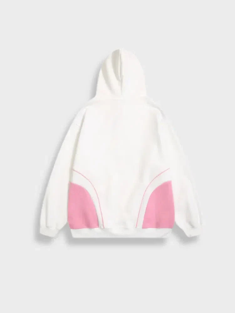 SAEROW RACING HOODIE WITH PINK AND BLACK ACCENTS