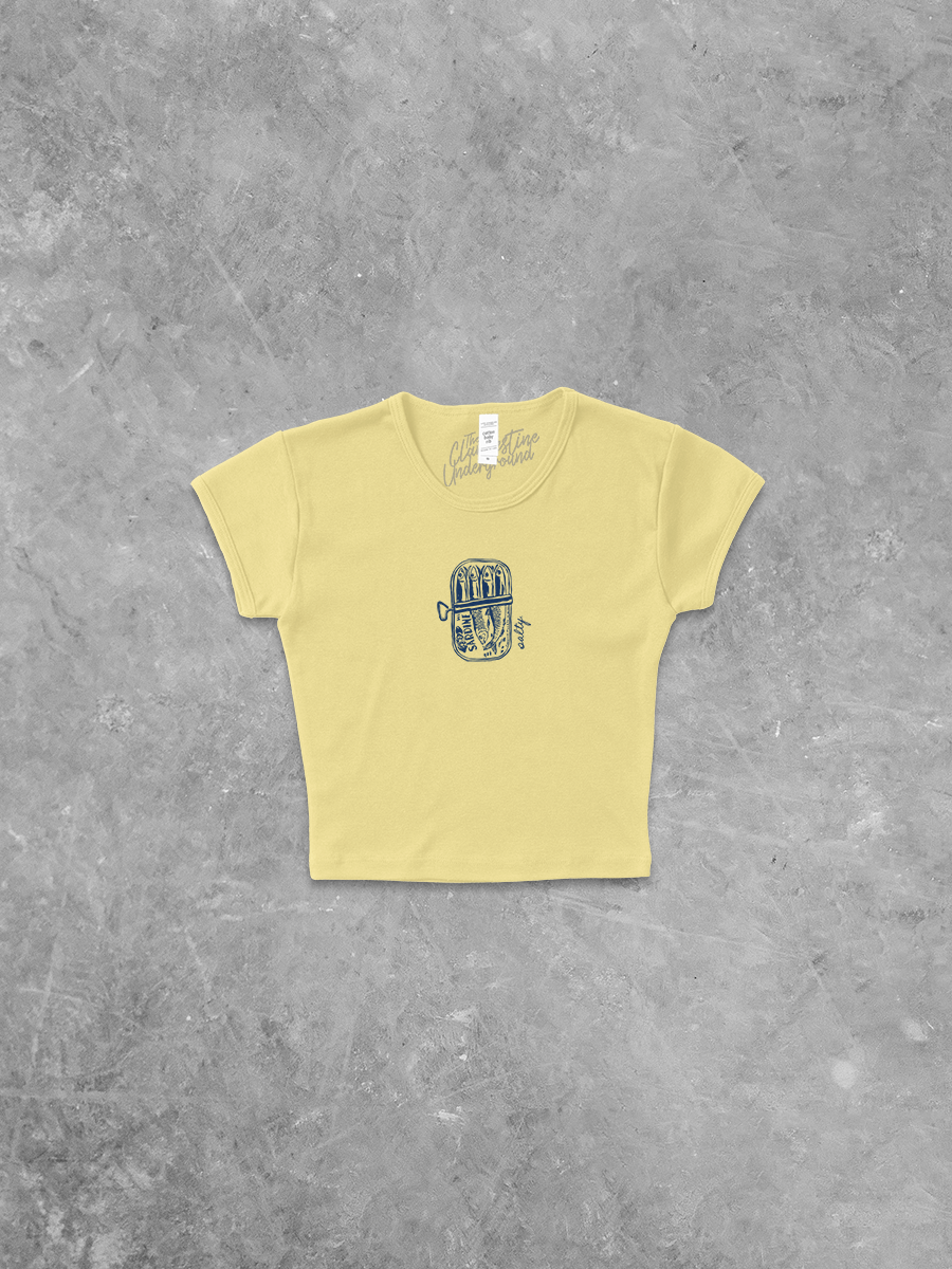 Underground Original Design: Salty Sardines, Fresh Fish Micro-Ribbed Baby Tee