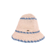 Scalloped Edge Paper Straw Hand Crochet C.C Bucket Hat