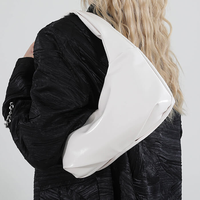 SCARLETT BOW STUD VEGAN LEATHER SHOULDER BAG