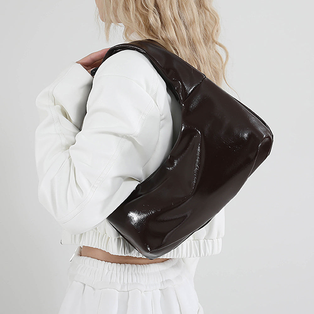 SCARLETT BOW STUD VEGAN LEATHER SHOULDER BAG