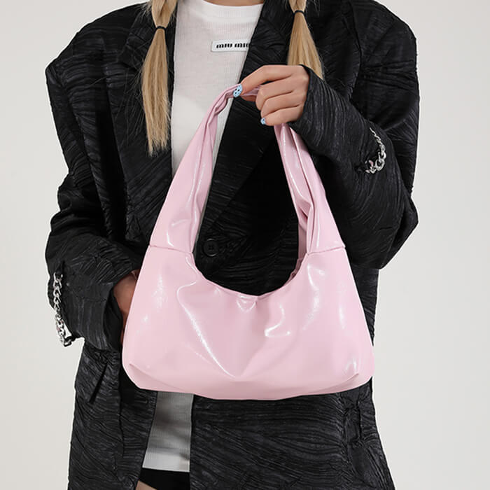 SCARLETT BOW STUD VEGAN LEATHER SHOULDER BAG