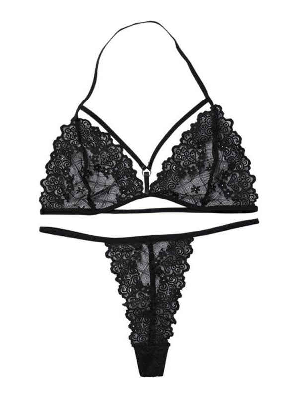 Seamless lace bra and underwear set