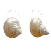 SEASHELL EARRINGS SPIRAL NATURAL SEASHELLS FOR EVENING EVENTS