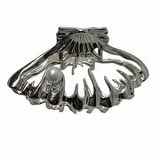 SEASHELL HAIR CLIP SILVER PEARL ACCENT