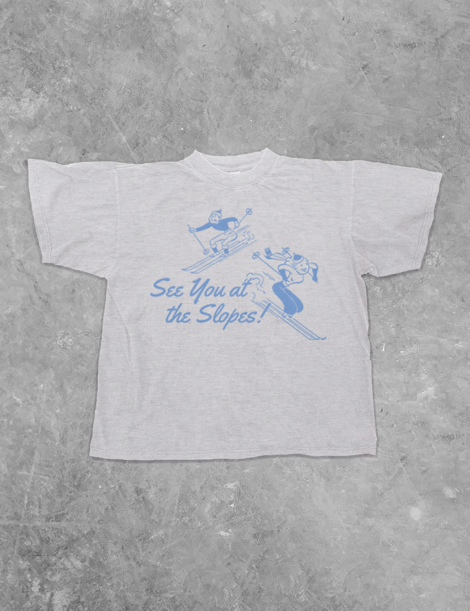 Underground Original Design: See You at the Slopes, Winter Season  Boxy Cotton T-Shirt
