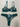 Sexy Floral Knit Lingerie Set in Polyester Fabric - Green black jasper / S