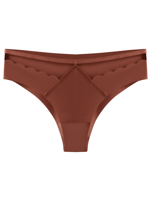 Sexy Knit Self Design Women’s Lingerie Panties for Spring-Summer - Brown / S