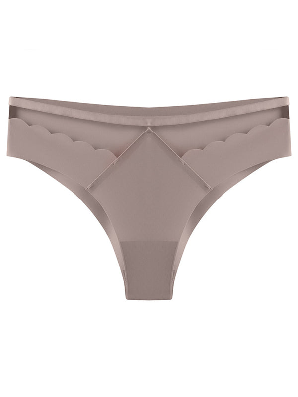 Sexy Knit Self Design Women’s Lingerie Panties for Spring-Summer - Camel / S