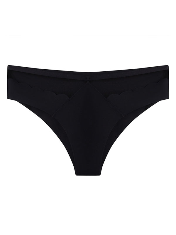 Sexy Knit Self Design Women’s Lingerie Panties for Spring-Summer - Black / S