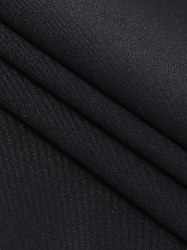 Sexy Lace Stitching Wavy Neck Backless Strap Package Hip A-Line Dress