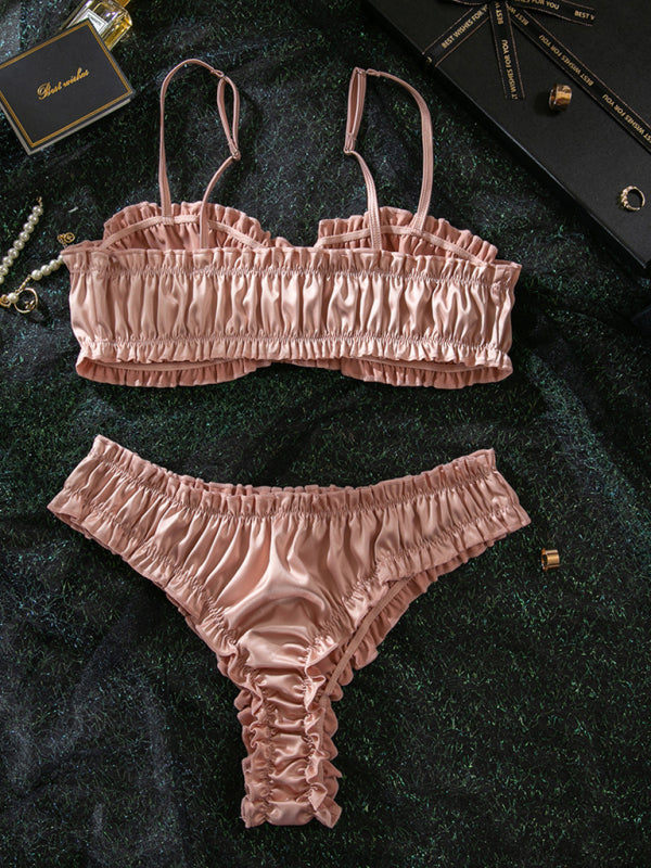 Sexy lingerie set stretch satin multi-colored comfortable home wear